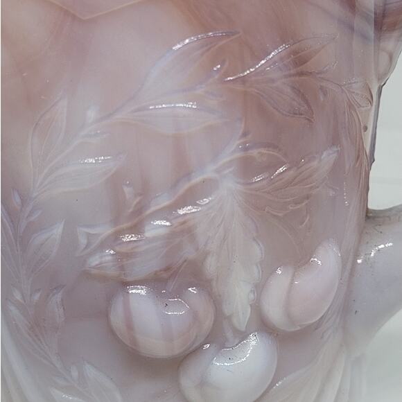 Vintage L.G. Wright 50s Purple White Cherry Glass Jug Pitcher Retro Décor - Picture 9 of 14